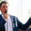 Bo French speaks as the Tarrant County Republican Party Chair during a rally in Mansfield on April 15, 2025. Credit: Shafkat Anowar/The Dallas Morning News via Getty Images