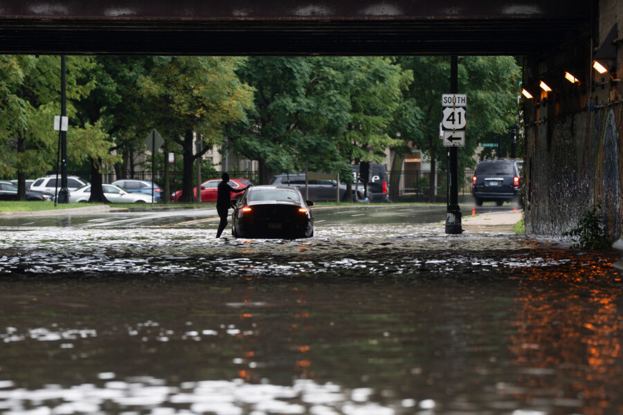 Rain is falling harder and faster around Chicago, creating more severe flooding. Experts say it’s going to get worse, creating an urgency to plan ahead. Credit: Pat Nabong/Sun-Times