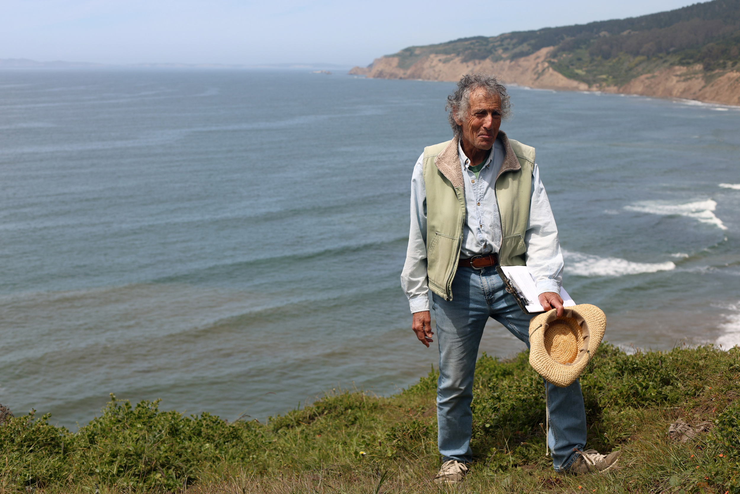 Kent Khtikian stands near the proposed northern extension of Duxbury Reef on April 18. Credit: Claire Barber/Inside Climate News