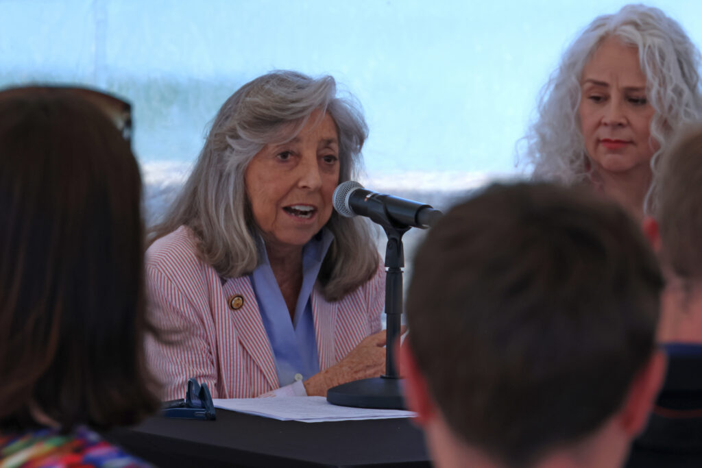 Rep. Dina Titus (D-Nev.) speaks during a roundtable discussion about extreme heat at the “Museum of Unnatural Disasters.” Credit: Gabriel Matias Castilho/Inside Climate News