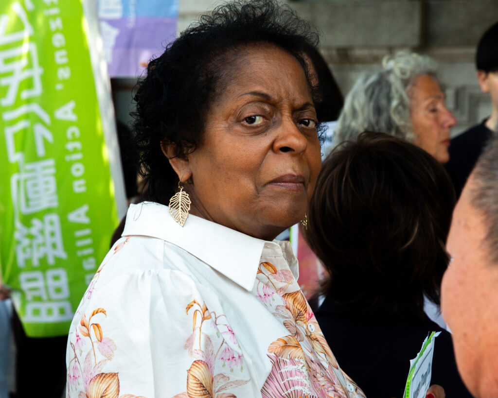 Sharon Lavigne at a demonstration outside Taipei’s Presidential Office Building on May 27.