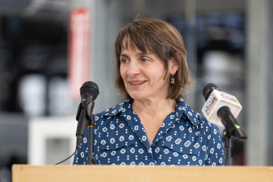 Tanya Trujillo, then assistant secretary of the Interior for water and science, speaks during an event in California in 2023. Credit: Bureau of Reclamation