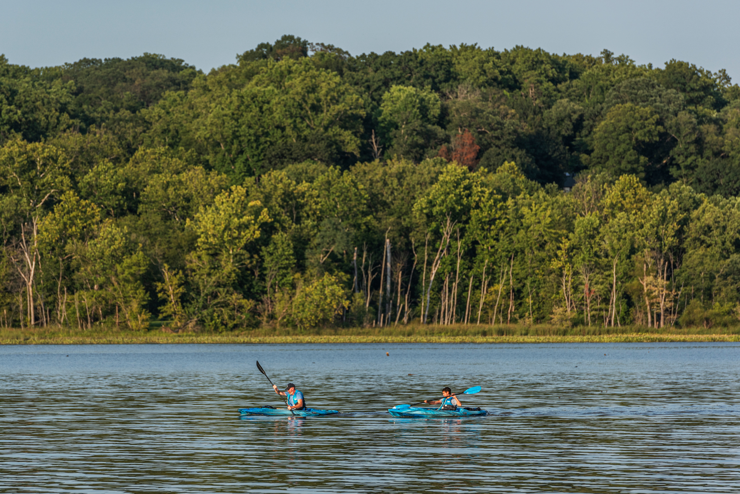 Kayakers paddle on Piscataway Creek in Accokeek, Md. Credit: Craig Hudson/The Washington Post via Getty Images