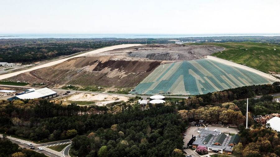 An aerial view of the Brookhaven landfill in New York. Credit: Steve Pfost/Newsday RM via Getty Images