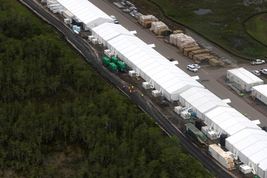 An aerial view of Alligator Alcatraz in Ochopee, Fla. Credit: Alon Skuy/Getty Images