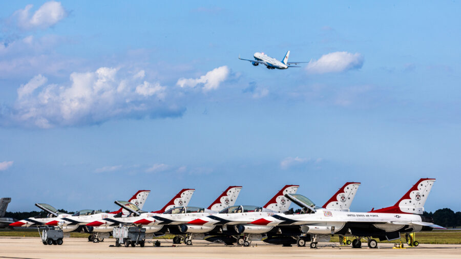 Air Force One departs from Joint Base Andrews in Prince Georges County, Maryland, on Sept. 11, 2025. Credit: Austin DeSisto/NurPhoto via Getty Images