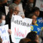 Environmental advocates and lawmakers hold a rally in support of the data center moratorium legislation on May 13 at the Capitol in Albany, N.Y. Credit: Will Waldron/Albany Times Union via Getty Images