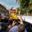 Abelardo de la Espriella celebrates after casting his vote during the Colombian presidential runoff on June 21 in Barranquilla. Credit: Leonardo Castañeda/Getty Images