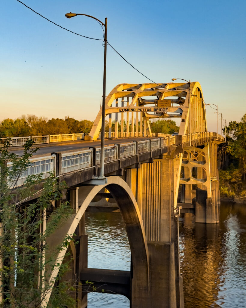 The Edmund Pettus Bridge in Selma, Ala., where Alabama State Troopers attacked nonviolent protestors in an act of violence that led to the passage of the Voting Rights Act. Credit: Lee Hedgepeth/Inside Climate News