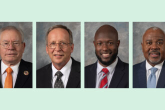 Gov. Kay Ivey announced the appointments of four new Alabama Public Service Commissioners (from left): Ron Burgess, Fred Johnson, Demarcus Joiner and Quinton Ross. Credit: Alabama Governor's Office