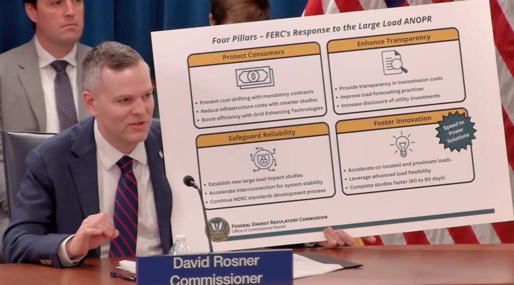 FERC Commissioner David Rosner speaks at a June 18 meeting. Screenshot: FERC livestream