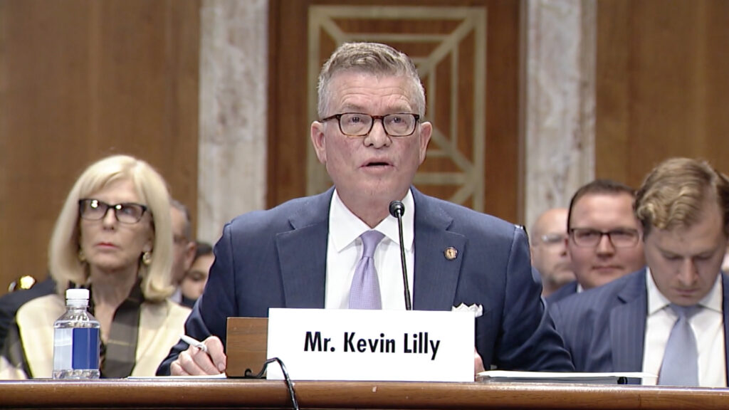 Kevin Lilly speaks during his Interior confirmation hearing. Credit: Senate Energy and Natural Resources Committee webcast