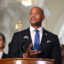 Gov. Wes Moore speaks during a press conference announcing a legislative package to lower energy bills on March 13 at the Maryland State House. Credit: Office of the Maryland Governor