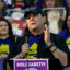 Troy Jackson speaks during a May Day rally organized by local unions on May 1 outside City Hall in Portland, Maine. Credit: Graeme Sloan/Getty Images