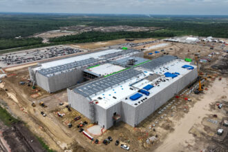 The construction site of a data center is seen on May 27 in Cedar Creek, Texas. Credit: Jay Janner/The Austin American-Statesman via Getty Images