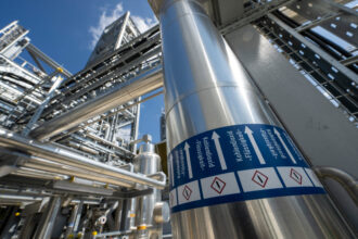 A carbon capture system is seen at a plant in Heidenheim, Germany, on July 23. Credit: Stefan Puchner/picture alliance via Getty Images