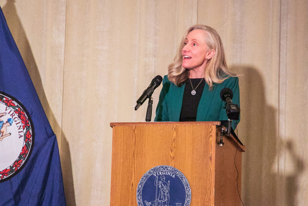 Gov. Abigail Spanberger speaks during a ceremony on Virginia rejoining the RGGI. Credit: Phuong Tran/SELC
