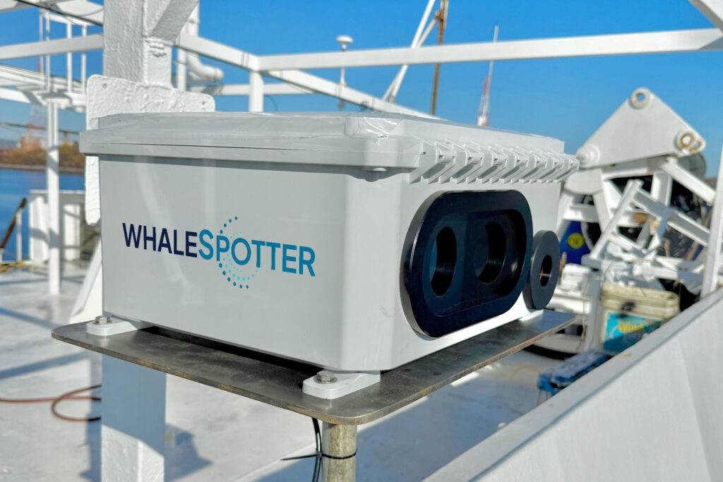 WhaleSpotter uses artificial intelligence and thermal cameras to detect whales by the heat signature of their blow. Credit: WhaleSpotter