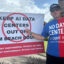 Ben Brown participates in a rally opposing a hyperscale AI data center proposed in western Palm Beach County on June 27. Credit: Kate Waxman/Inside Climate News