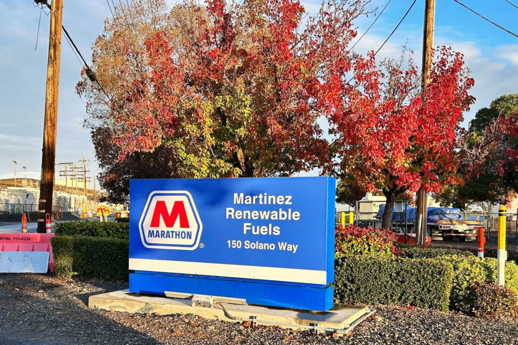 The entrance to Marathon’s biofuels refinery in Martinez, Calif. Credit: U.S. Chemical Safety and Hazard Investigation Board