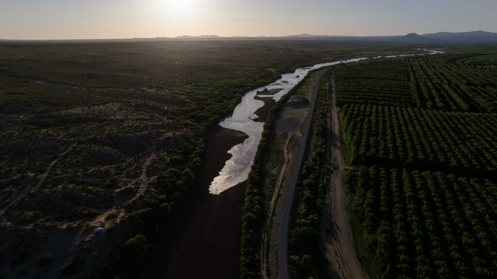 Water begins to refill the Rio Grande channel on May 30 in Mesilla, N.M.