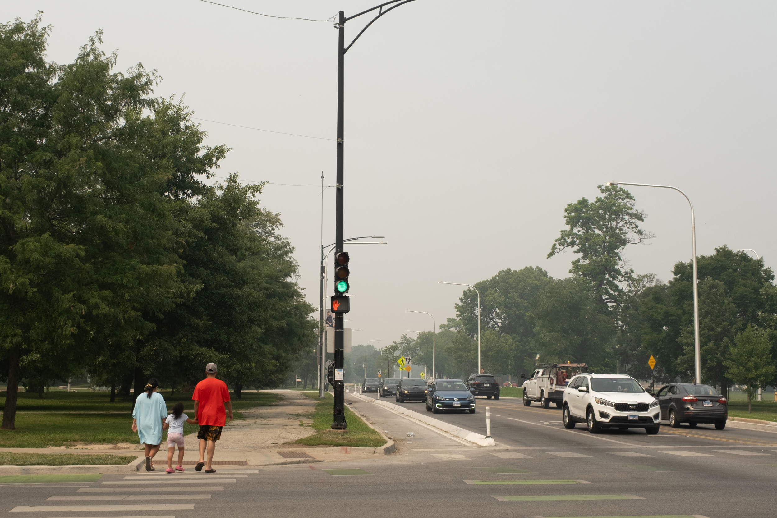 The AQI ranged from “very unhealthy” to “hazardous” across Chicago on Thursday and Friday. Outdoor activities were moved inside and public pools and beaches closed. Credit: Keerti Gopal/Inside Climate News