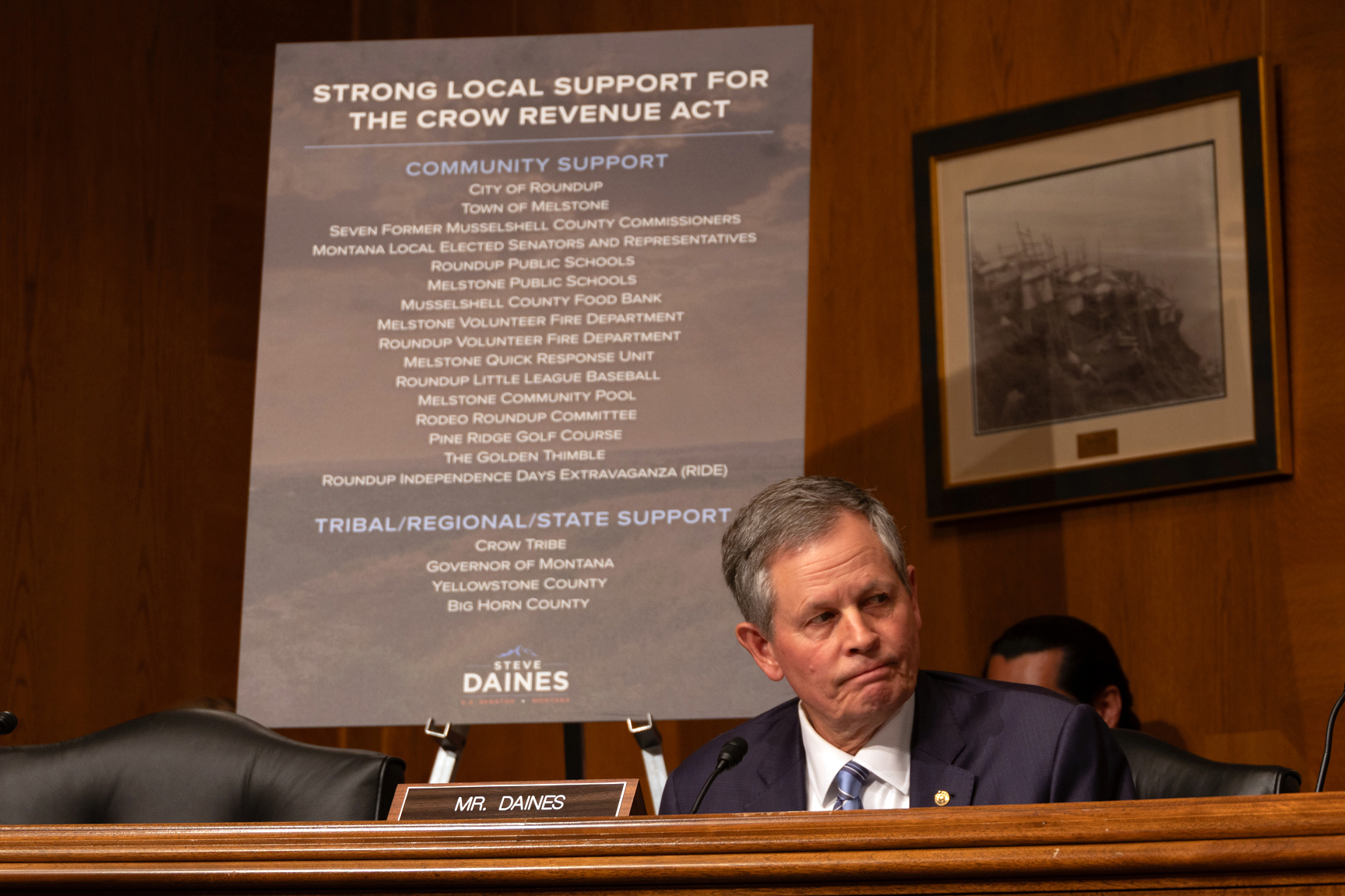 Sen. Daines said the land-swap agreement was a “win-win for Montana” as the Crow Tribe receives an important source of revenue. Credit: Gabriel Matias Castilho/Inside Climate News