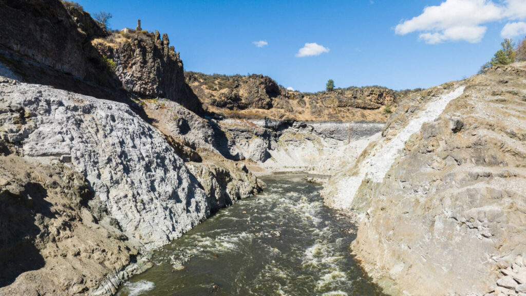 The Klamath River at Copco 1 Dam after removal. Credit: Swiftwater Films
