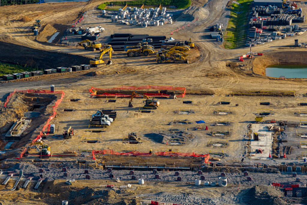 Construction begins on the 300-megawatt data center in Birmingham. Credit: Lee Hedgepeth/Inside Climate News