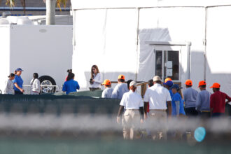 Migrant children who have been separated from their families are seen at the detention center in Homestead, Fla., on June 28, 2019. Credit: Rhona Wise/AFP via Getty Images