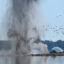 The Romanian Navy conducts a controlled underwater explosion on the Danube River in the village of Izvoarele on Monday. Credit: Daniel Mihailescu/AFP via Getty Images