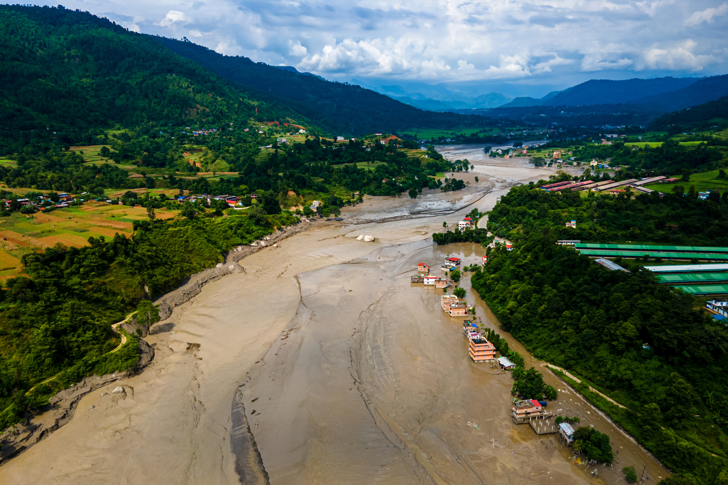 The aftermath of flash flooding through the Bhotekoshi River on Aug. 26 in Nuwakot, Nepal. Credit: Ambir Tolang/NurPhoto via Getty Images