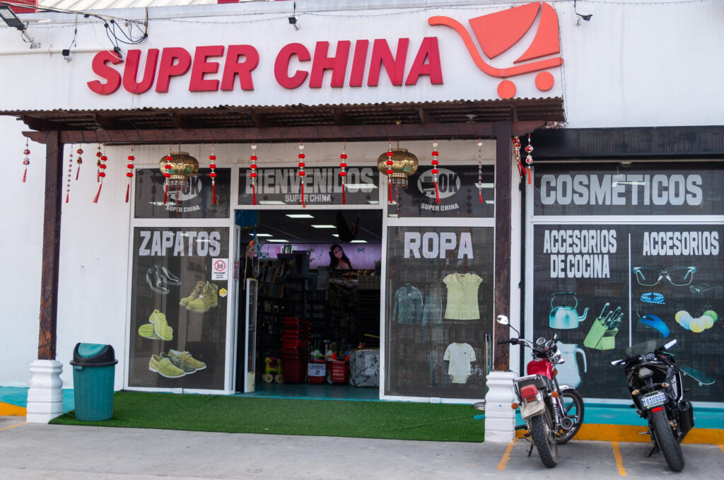 Shelves overflow with plastic products, mostly impor ted from China, in Super China Market in Jalapa, Guatemala.