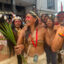 Waorani protesters march through Puyo, Ecuador, on Aug. 21.