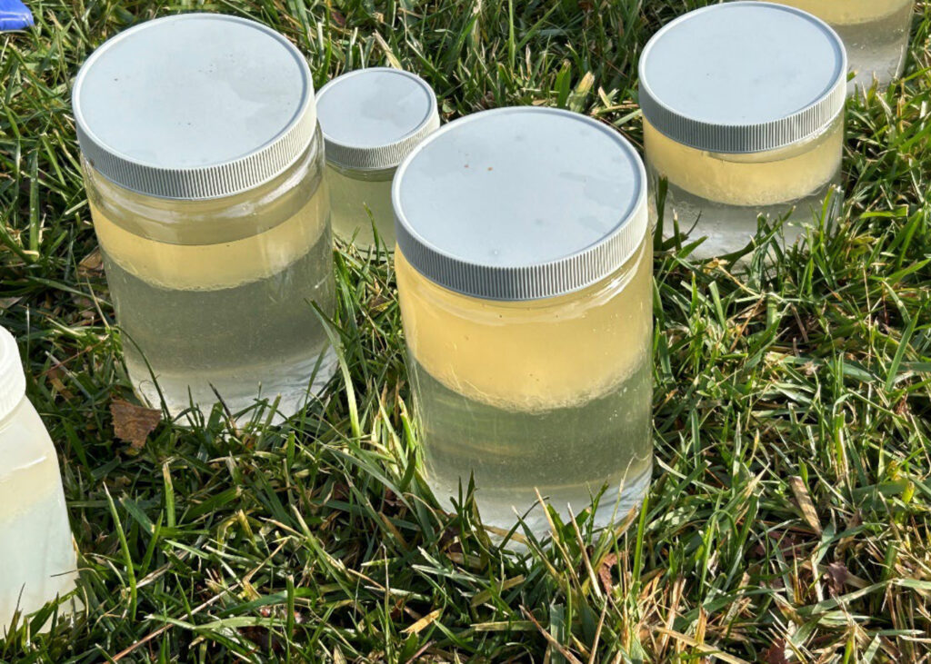 Residents of one Mount Eyre Manor home collected jars of contaminated water retrieved from their drinking water well after Energy Transfer said it could not detect a problem, according to their lawsuit. Six weeks later, under pressure from regulators, the company discovered its pipeline leak near their home.
