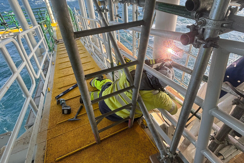 Zaheer Razi is one of the last piledrivers working on a U.S. offshore wind project as he finishes his final weeks with Revolution Wind near Rhode Island. Credit: Courtesy of Zaheer Razi