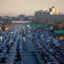 Traffic moves along Interstate 405 in Los Angeles on Feb. 13. Credit: Apu Gomes/Getty Images