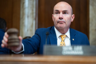Sen. Mike Lee (R-Utah) leads a Senate Energy and Natural Resources Committee hearing on June 17 in Washington, D.C. Credit: Tom Williams/CQ-Roll Call via Getty Images
