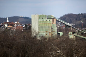 A view of an abandoned coal mine in Waynesburg, Pa. Credit: Brendan Smialowski/AFP via Getty Images