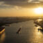 A tug boat pushes barges through the Port of Corpus Christi on Aug. 22. Credit: Jon Shapley/Inside Climate News