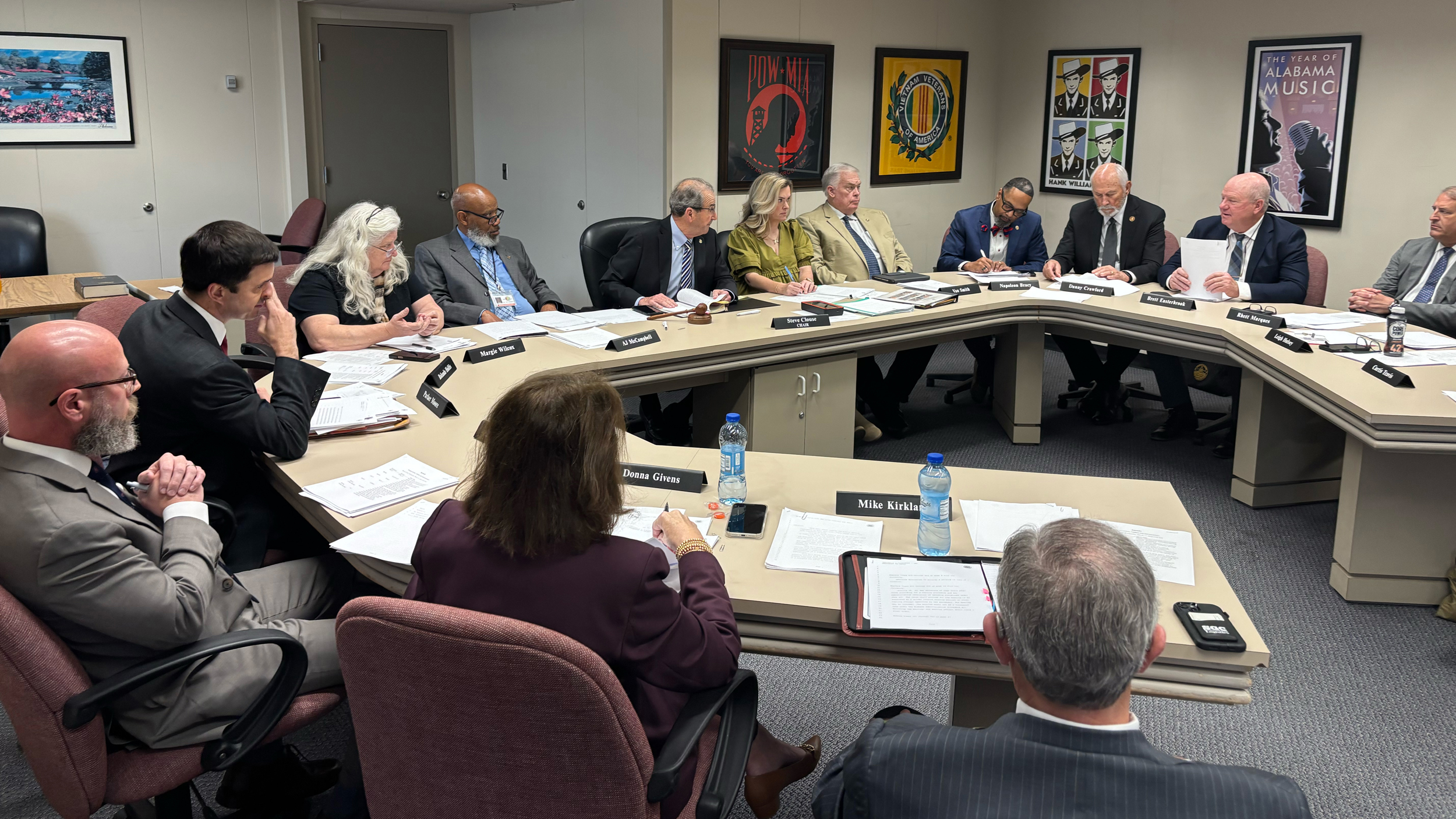 The House Transportation, Utilities and Infrastructure Committee gathers to discuss HB 475 at the Alabama State House on March 11. Credit: Dennis Pillion/Inside Climate News