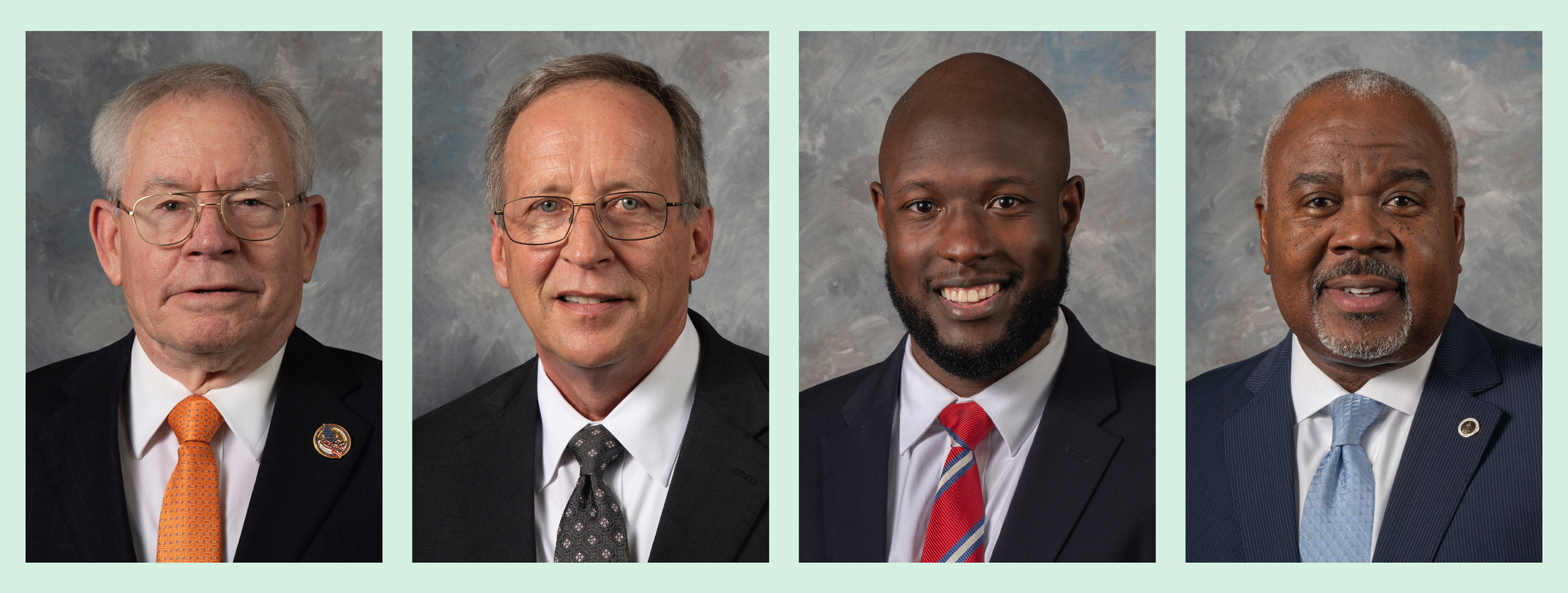 The four new Alabama Public Service Commissioners, who will take office in January (from left): Ron Burgess, Fred Johnson, Demarcus Joiner and Quinton Ross. Credit: Alabama Governor's Office