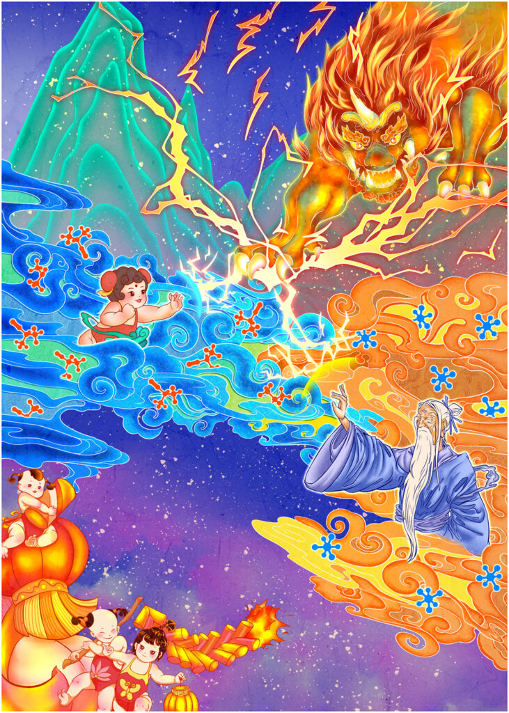 An illustration published on the cover of the academic journal “High Voltage” in January 2024, compares SF6 to the “year beast,” a mythical creature in traditional Chinese culture that attacks the world every New Year’s Eve. Credit: High Voltage