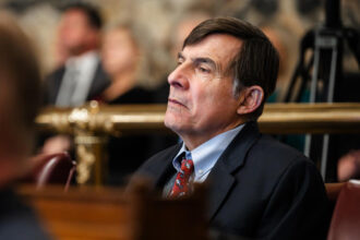 State Rep. Greg Vitali listens to a budget address on Feb. 3. Credit: PA House of Representatives