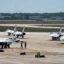U.S. Air Force F-16 Fighting Falcons with the Thunderbirds squadron sit at Joint Base Andrews in Maryland on July 3. Credit: Tylan Alicea/U.S. Air Force