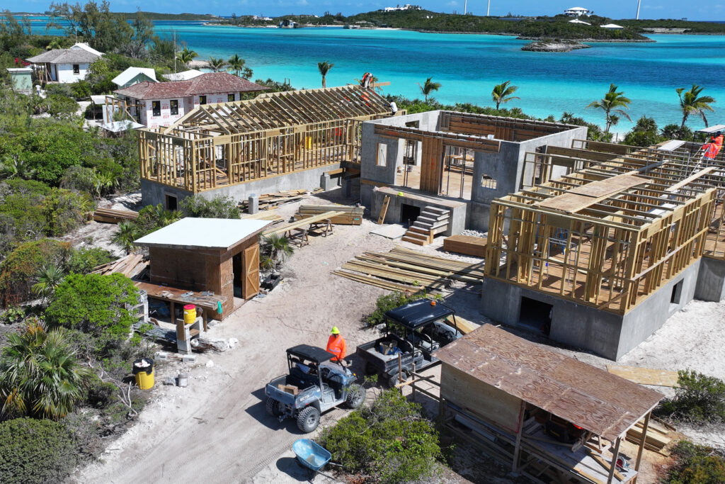 The construction of cottages at Turtlegrass Resort & Island Club on April 10, 2025. Credit: Turtlegrass Resort & Island Club