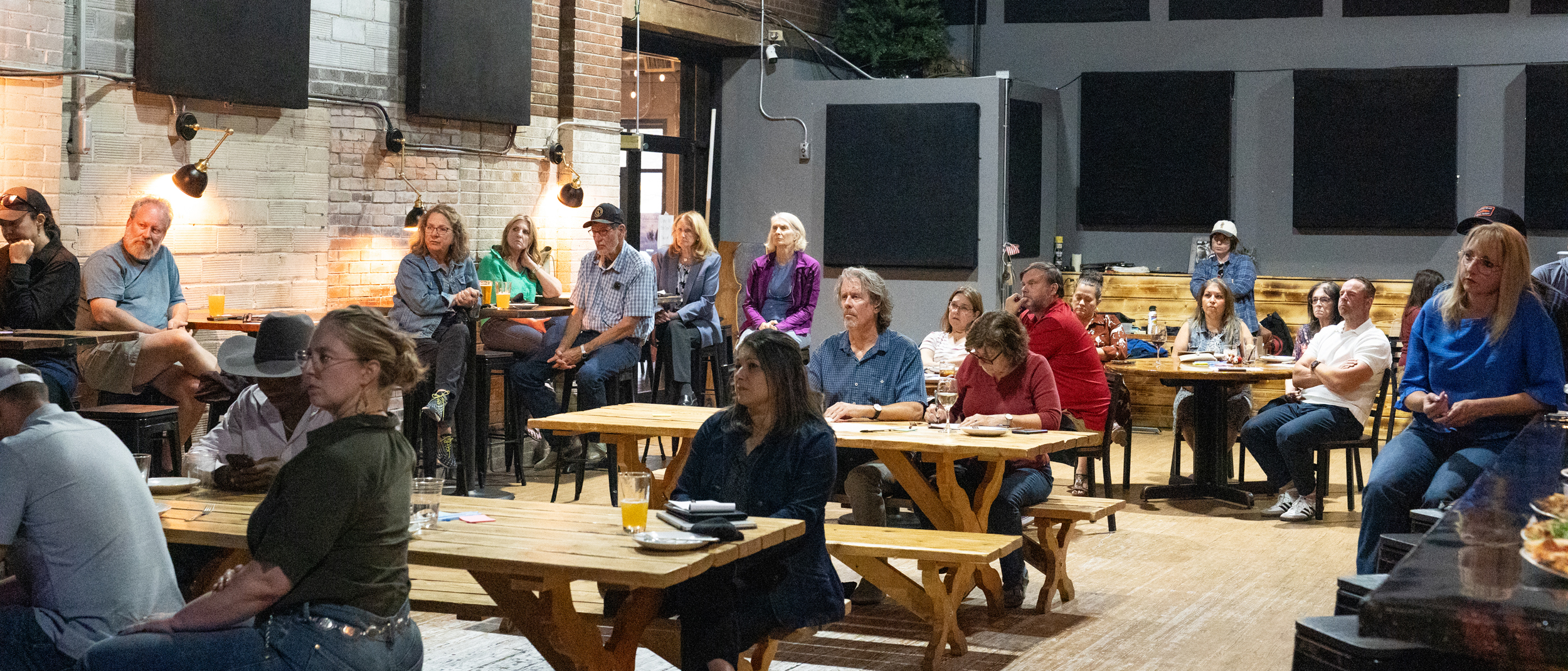 Cody residents gathered in October to learn about the data permitting process and voice their opinions on the industry. Credit: Jake Bolster/Inside Climate News
