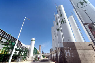 A hydrogen plant in Puertollano, Spain. Credit: Valentin Bontemps/AFP via Getty Images