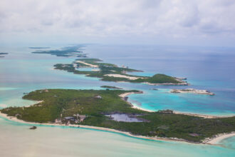 An aerial view of the Exumas region of the Bahamas. Credit: EyesWideOpen via Getty Images
