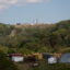 The construction site of a natural gas well sits in the background of a farm in Washington County, Pennsylvania, on Sept. 6, 2024. Credit: Rebecca Droke/AFP via Getty Images